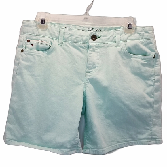 Tommy Hilfiger Women's Size 8 Denim Shorts Mint Green - Picture 1 of 11